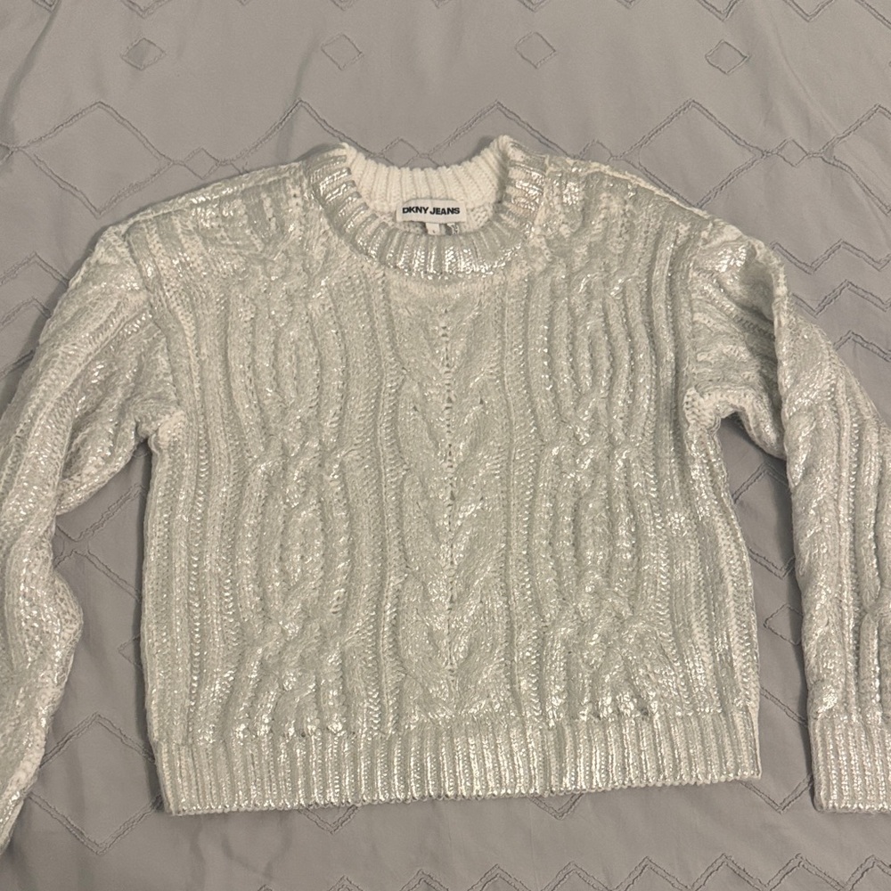 DKNY Women's Cream Cable Knit Sweater